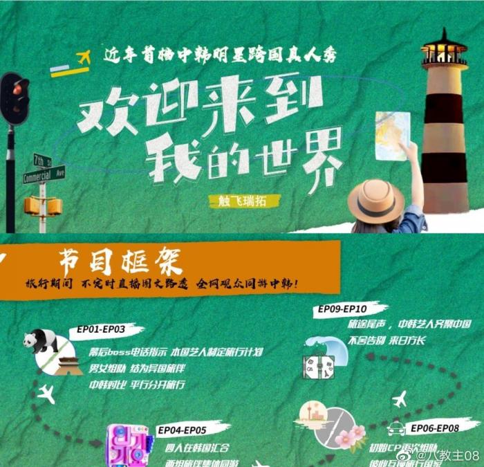 【影视】网传爱奇艺综艺《欢迎来到我的世界》找【中韩艺人合拍跨国旅行真人秀】,网友:嘉宾名单很扯!